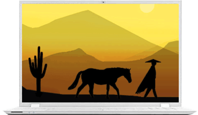 Esempio di animazione sullo schermo di un laptop