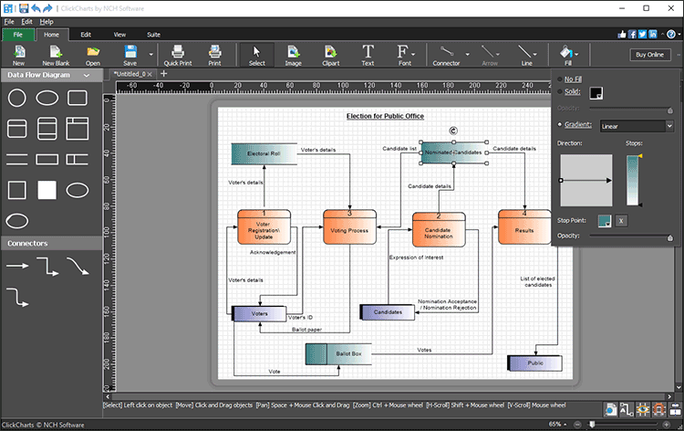 ClickCharts Diagram & Flowchart Software customize objects screenshot